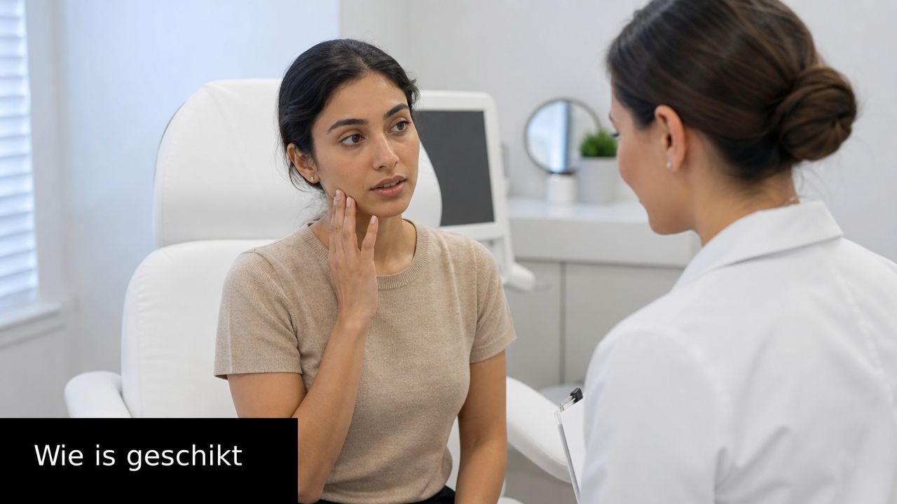 Een patiënt bespreekt haar huidzorg met een dermatoloog in een moderne kliniek voor laserontharing.