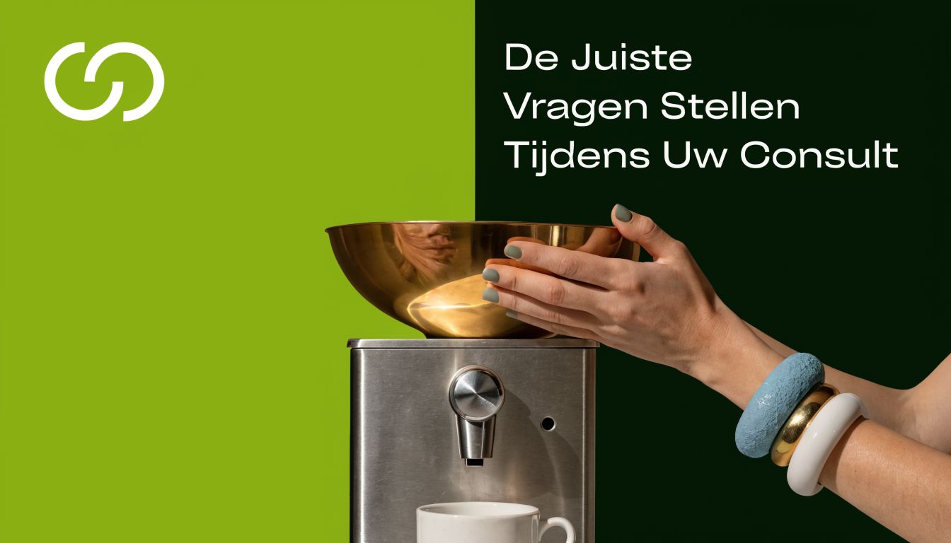 Een persoon houdt een gouden kom boven een koffiemachine, representatief voor een consult bij Wellness Genk Kliniek.